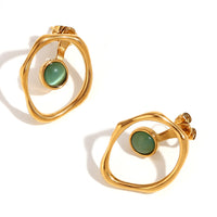 European And American Niche High Profile Retro High-grade Earrings Stainless Steel Plated 18K